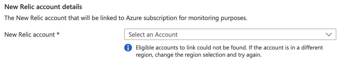 Hub Topic: Azure Native New Relic Service - Eligible accounts to link ...