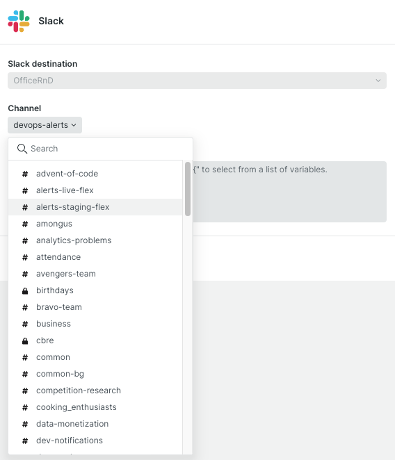 Hub Topic: Alerts & AI > Alert Conditions & Policies > Slack ...