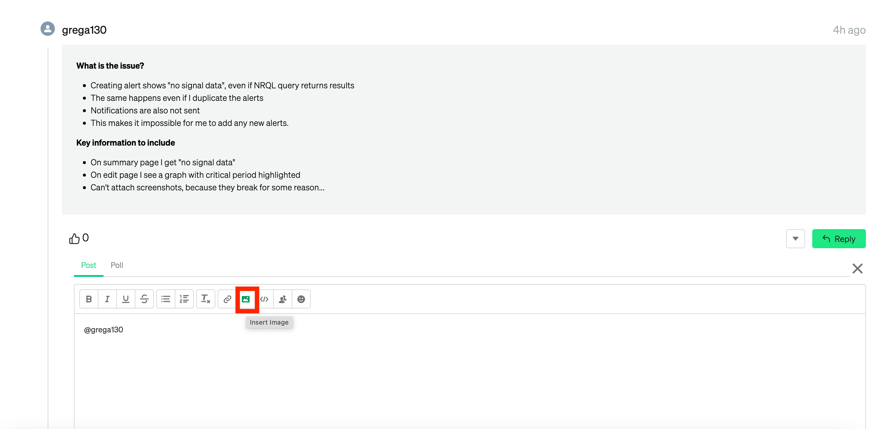 Hub Topic: Creating/duplicating alert shows "no signal data", even if ...