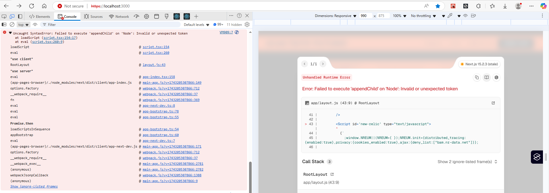 Hub Topic: Uncaught SyntaxError: Failed to execute 'appendChild' on 'Node'