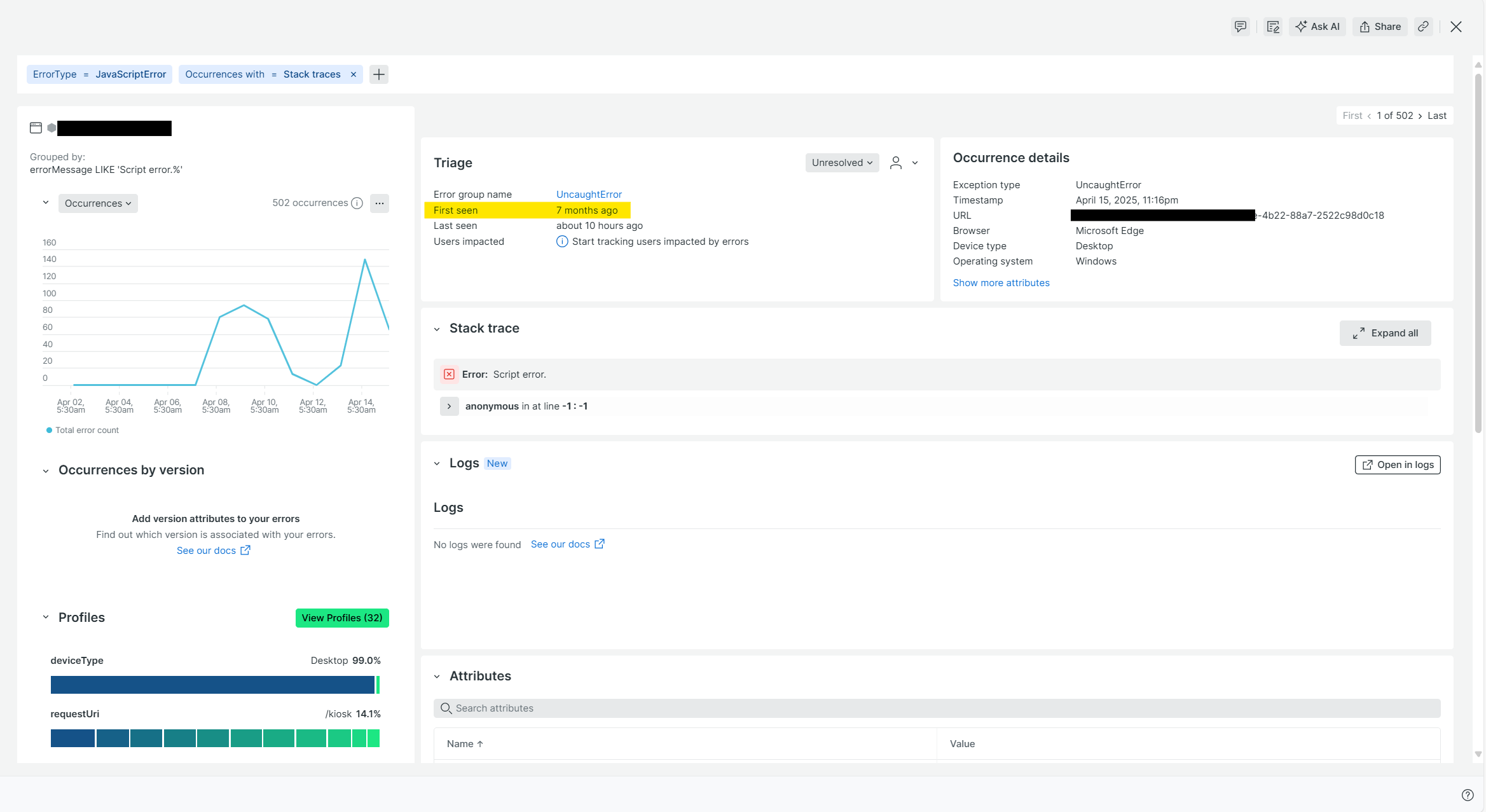 Hub Topic: Is there a way to query the absolute "First seen" timestamp ...
